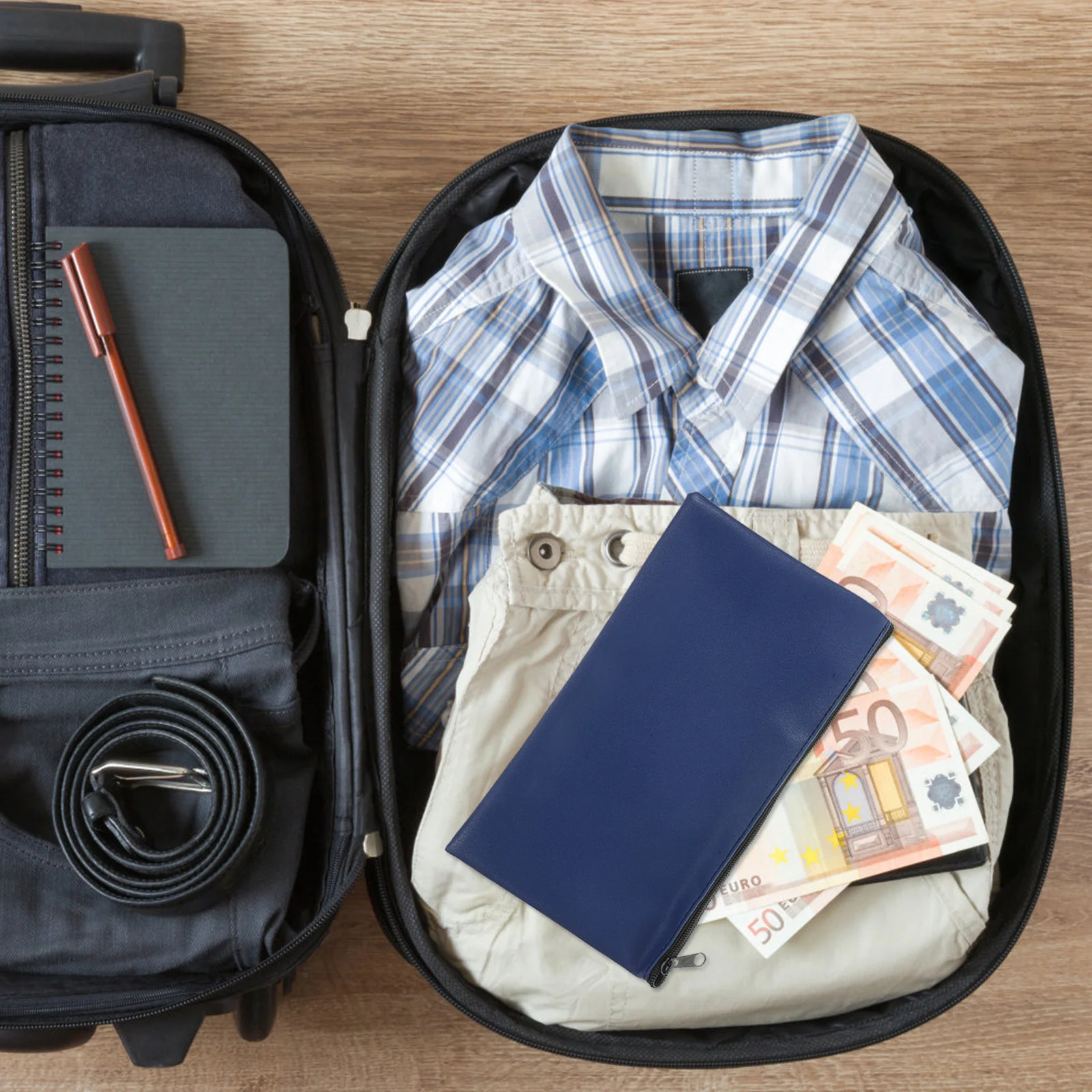 2 قطعة أكياس المال PU الحقيبة النقدية مع سحاب استلام المنظم أصحاب خفيفة الوزن أصحاب تذكرة اليانصيب #1