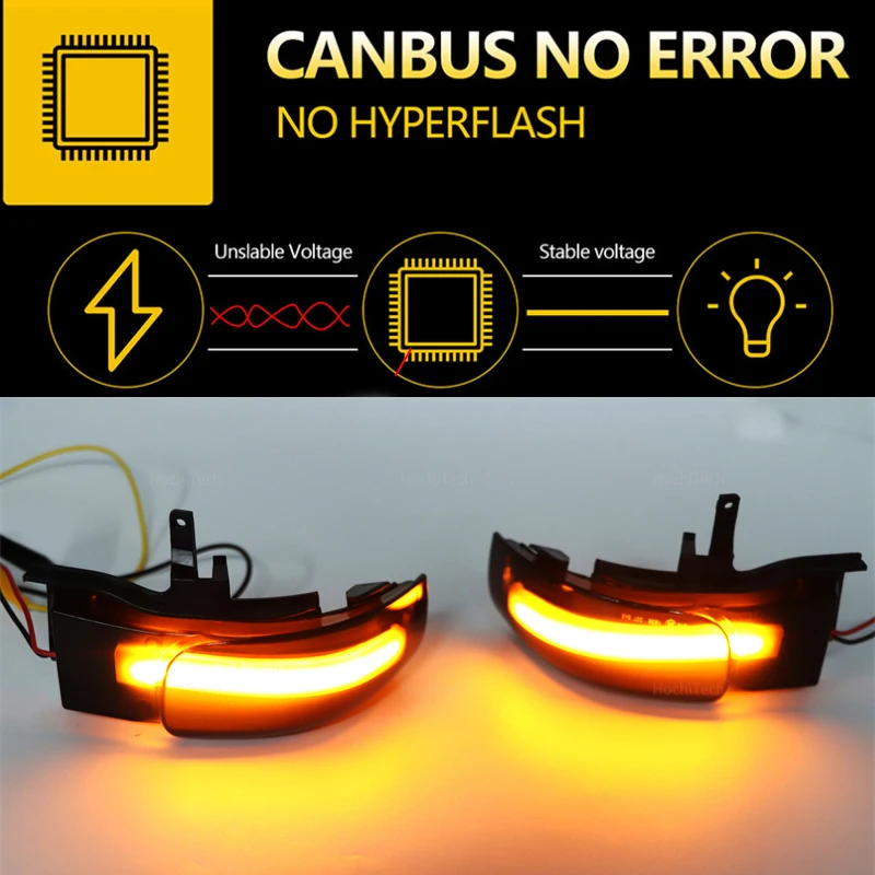 For VW Volkswagen Touran 2003 2004 2005 2006 2007 2008 2009 2010 LED Dynamic Turn Signal Light Side Mirror Sequential Blinker .