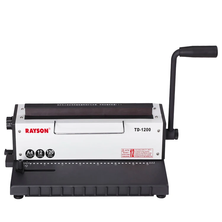 Customizable Factory RAYSON TD-1200 Manual Double-Wire Binder 34 Holes 3:1 Pitch Wire Binding Ring Office School Book Binding