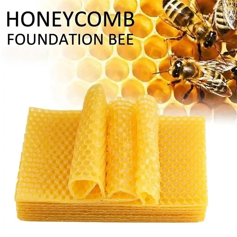 

30Pcs Natural Beeswax Sheets Honeycomb Sheet Hive Cell Frame Wax Foundation for Candle Making Craft Beekeeping DIY Supplies