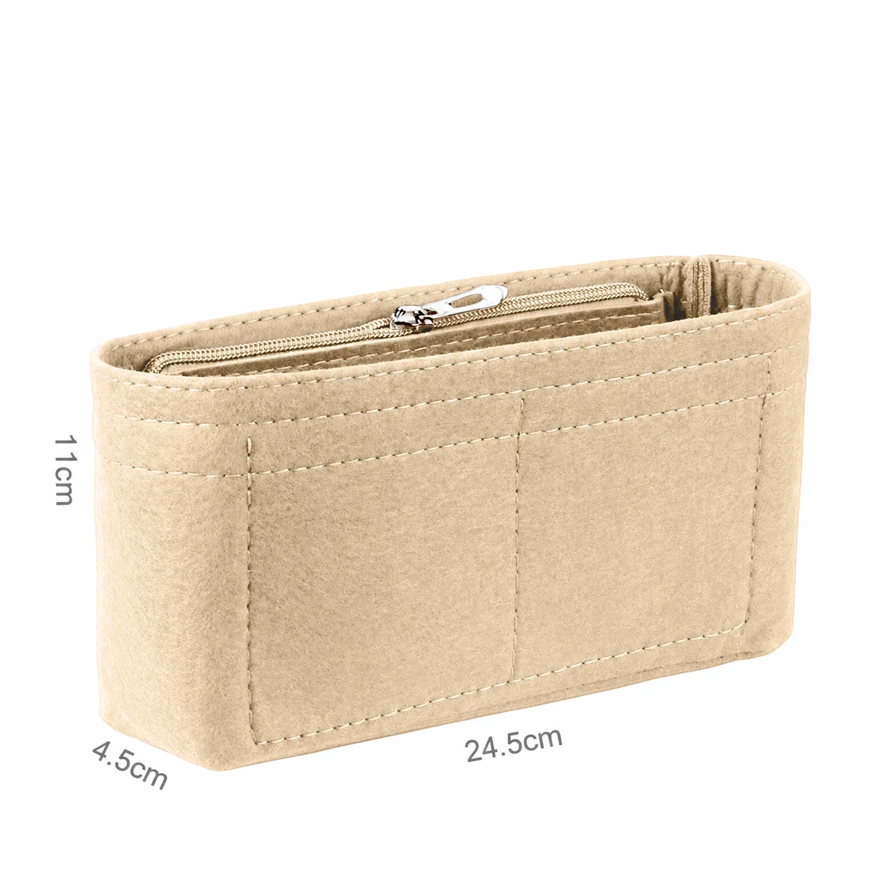 Zipper Purse Liner  Felt Bag Organiser Insert Handbag Storage Insert Protective Felt Purse Organizer For Bag Shape Key