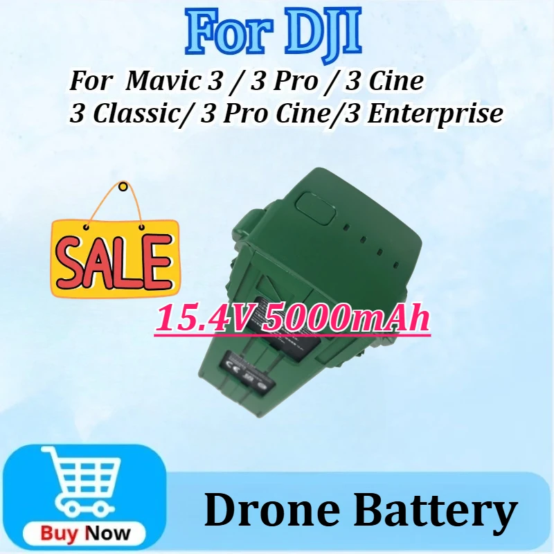 بطارية طائرة بدون طيار جديدة مطورة بقدرة 15.4 فولت 5000 مللي أمبير في الساعة لـ DJI Mavic 3 / 3 Pro / Cine / Classic/ 3 Pro Cine/ Enterprise جودة عالية