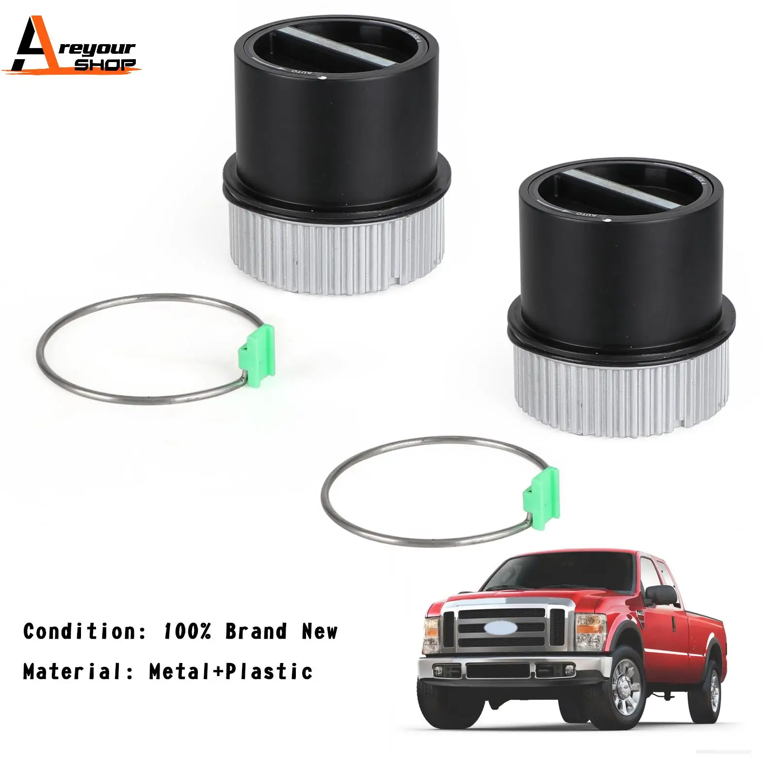 Areyourshop 2x Front Locking Hub For Ford F-250 Super Duty 1999-2004 1C3Z-3B396-CB 1C3Z3B396CB Car Auto Parts