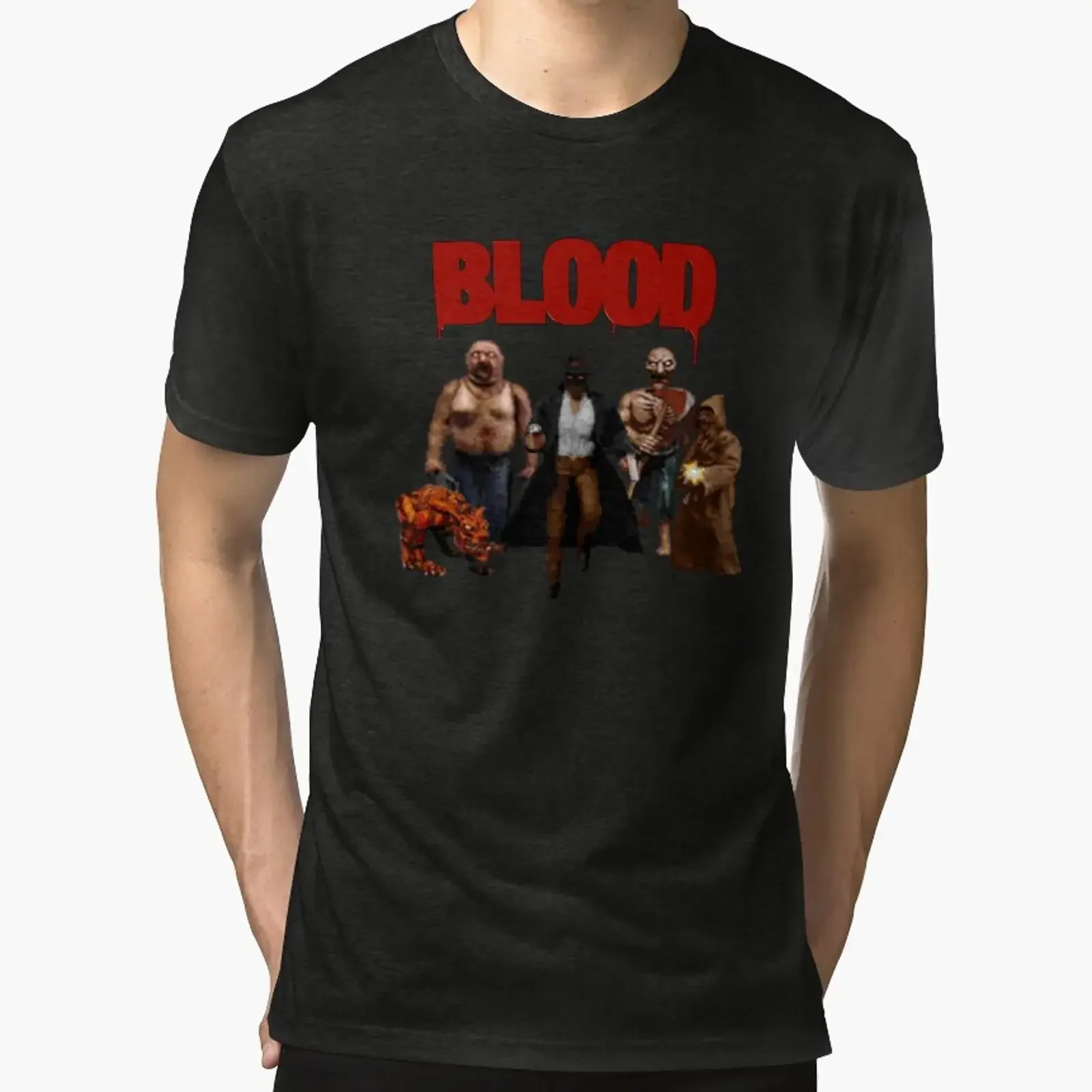 Monolith Blood PC Game Caleb Monsters Logo designed and sold by DOS Games vintage Washed Stretched Comfortable Stylish Unisex