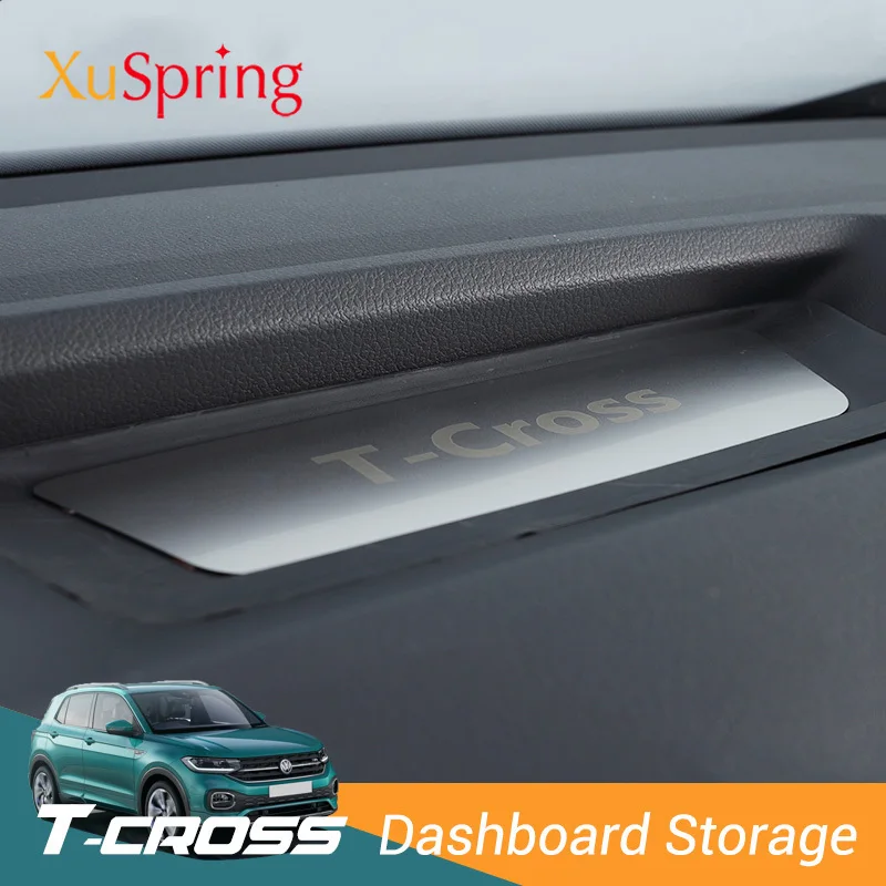 Car Dashboard Storage Box Mat Pad Cover Cushion Trim Stickers for Volkswagen T-cross Tcross 2019 2020 2021 2022