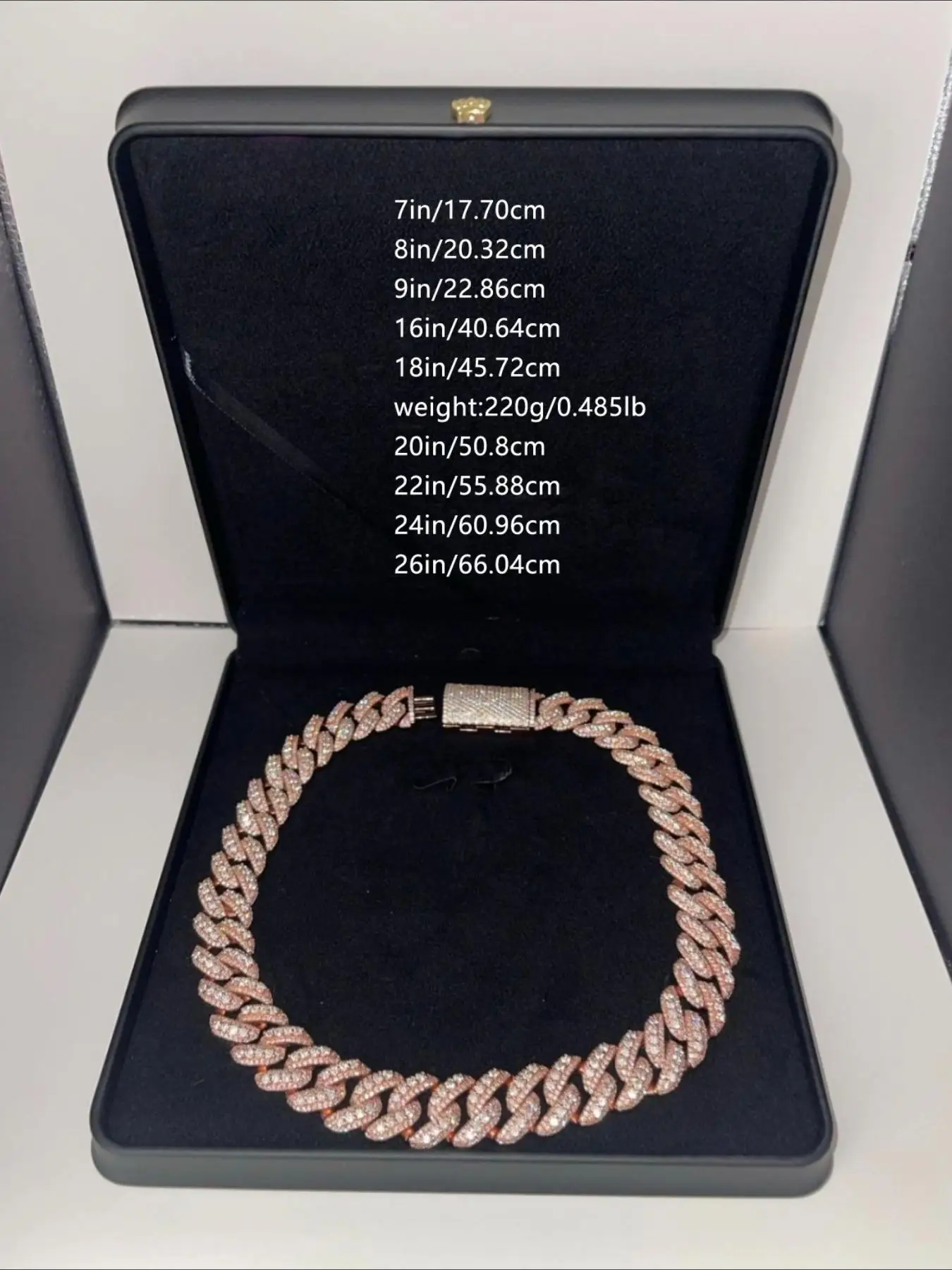 American Miami style four rows of diamonds Cuban chain, 18mm heavy industry ice diamond style, rapper with the same accessories