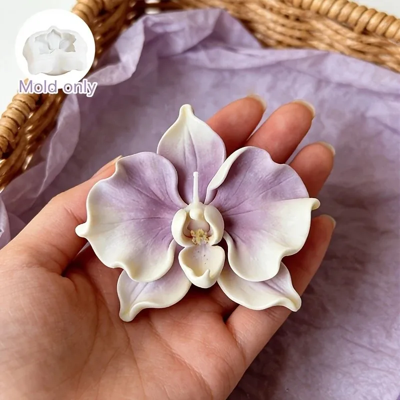 resin casting molds mini orchid-shaped candle silicone mold handmade diy floral mold the texture is delicate and well-defined