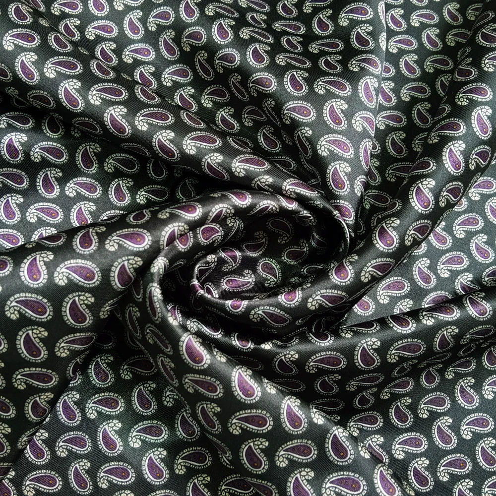 1 Meter x 1,48 Meter ethnischer Paisley-Stoff für Schal, Hut, DIY, seidiger Satinstoff – Detail 18