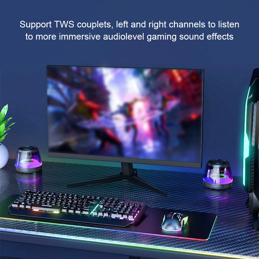 Leitor de MP3 com base de sucção magnética alto-falante 5W e alto-falante de bolso com luz ambiente RGB Mini alto-falante