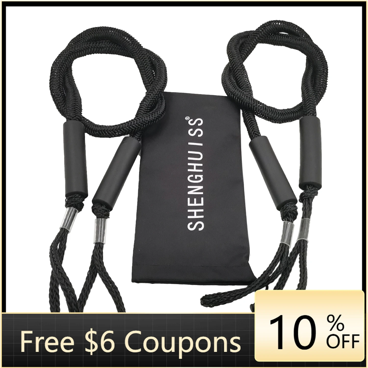 

BBWSTHigh Strength Nylon Dock Line Adjustable Length Marine Hardware with Metal Hook Elastic Mooring Rope for Boat and Dock