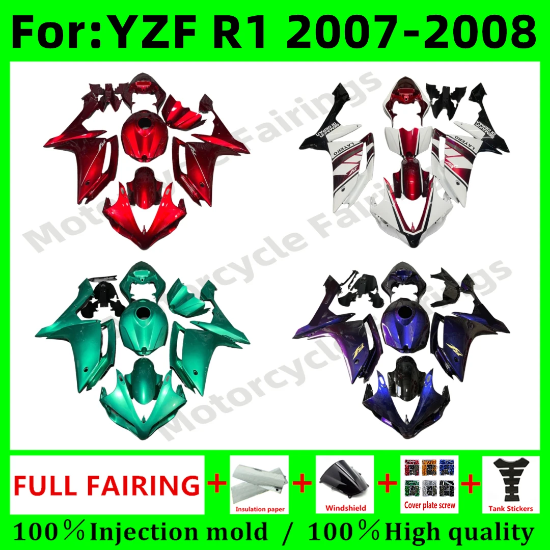 

NEW ABS Motorcycle full Fairing Kit fit For YAMAHA YZF1000 YZFR1 YZF-R1 R1 2007 2008 07 08 Bodywork fairings body kits Plastic