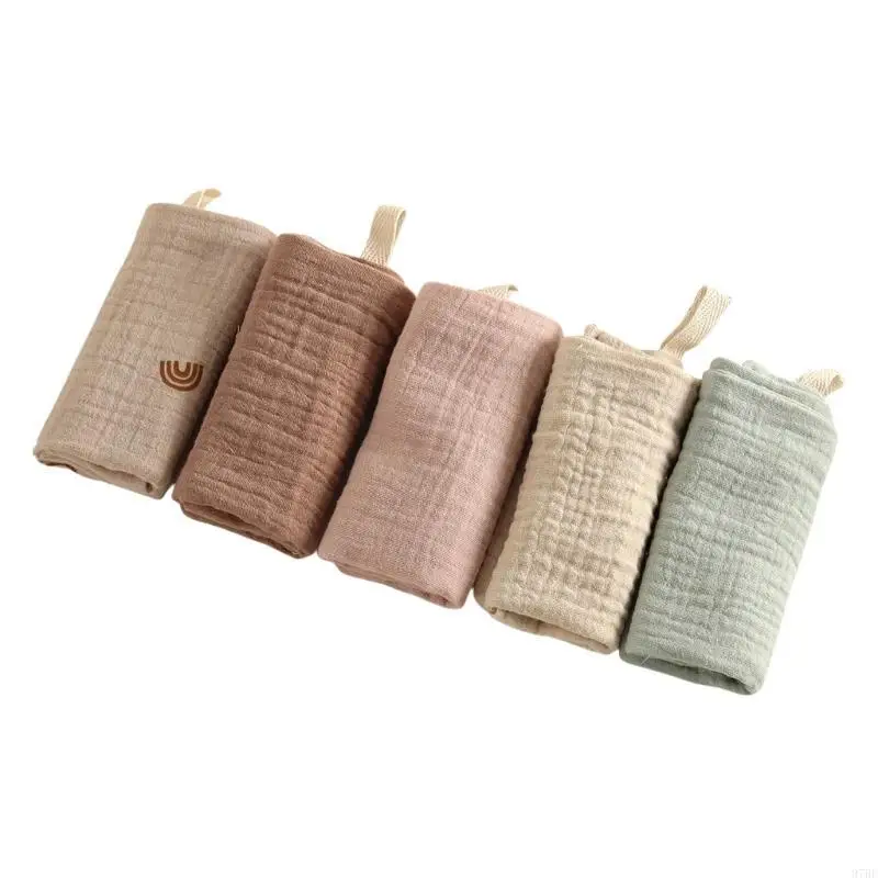 97BE 5개 4겹 신생아용 부드러운 흡수성 트림 타월 아기 입 닦아 천