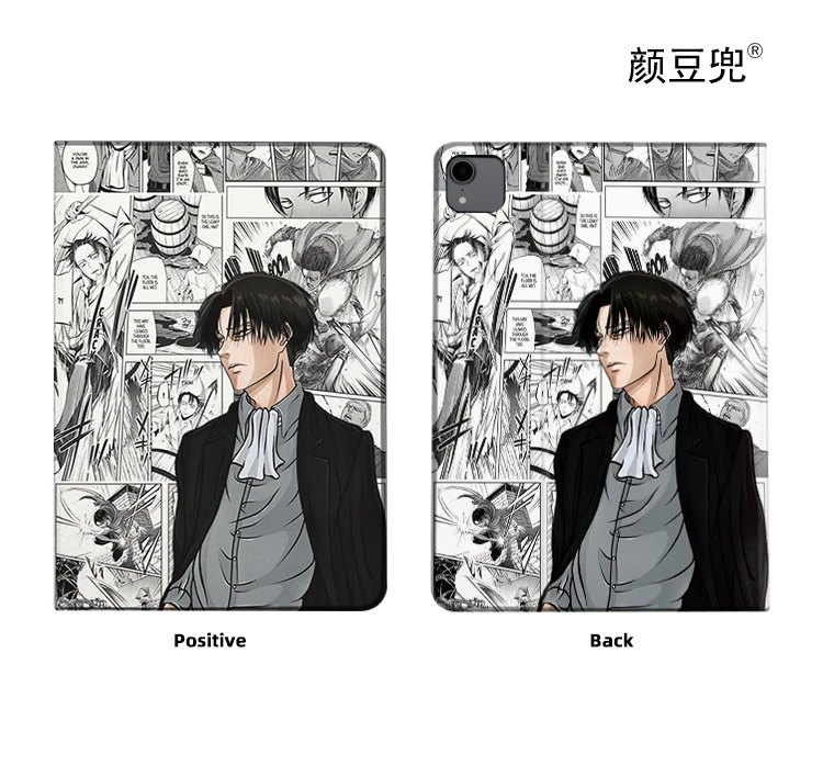 Attack On Titan Anime Levi untuk Samsung Galaxy Tab S9Lite 8.7 2021 casing SM-T220/T225 penutup berdiri tri-fold S6 Lite S8 S7