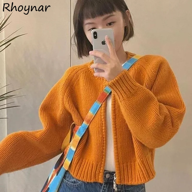 French Style Tender Cropped Sweater Cardigan Women Zipper Кардиган Женский Preppy Sweet Solid Harajuku 7-colors Stylish Young