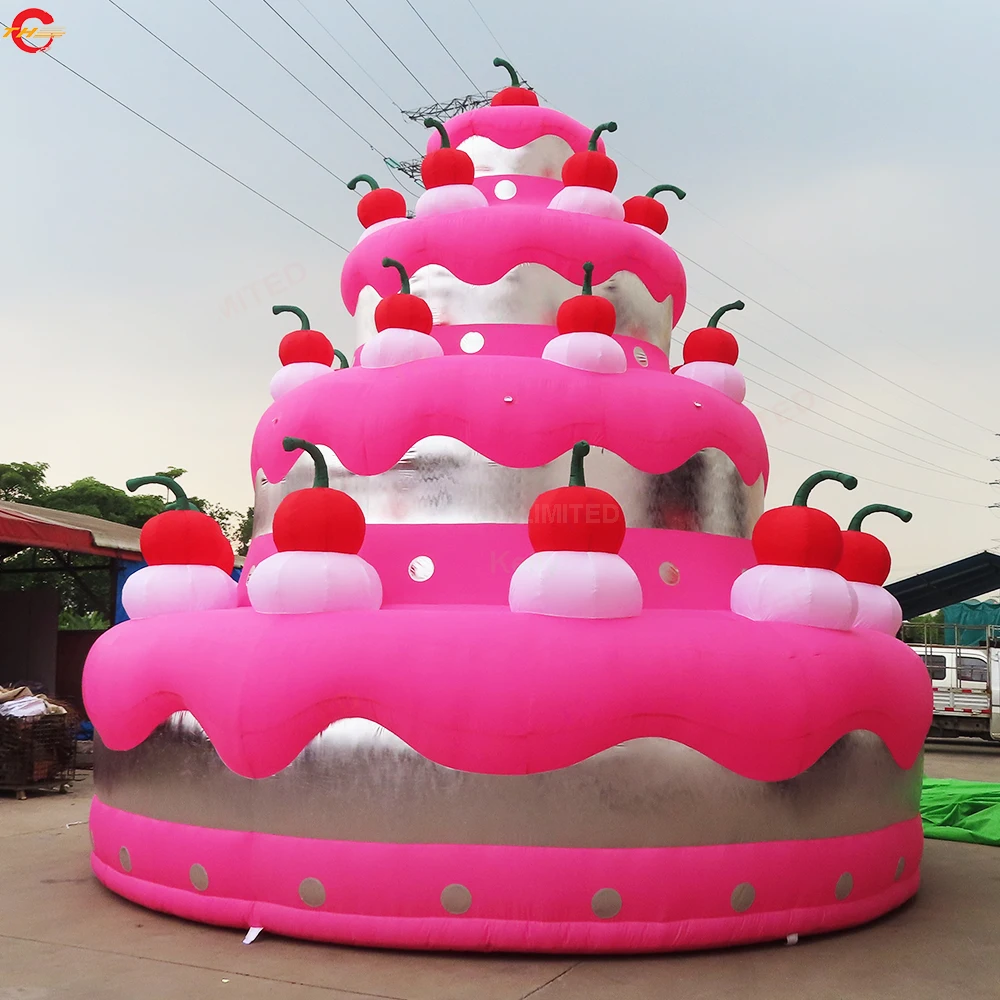 

Free Ship 20ft Pink Inflatable Birthday Cake Balloon Blow Up Cake Mode For Birthday Anniversary Party Decoration