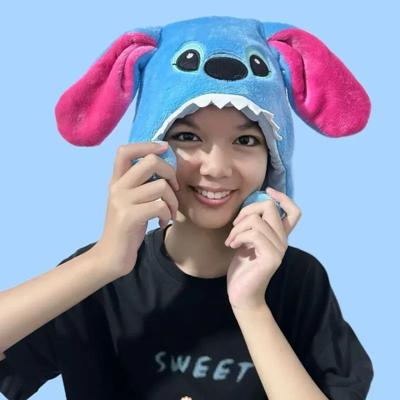 หมวกดิสนีย์สติทช์ ดีไซน์สร้างสรรค์ คุณภาพสูง สไตล์การ์ตูนอนิเมะ สำหรับเด็กชายและเด็กหญิง ฤดูใบไม้ร่วงและฤดูหนาว หมวกกันหนาวพร้อมที่ปิดหู