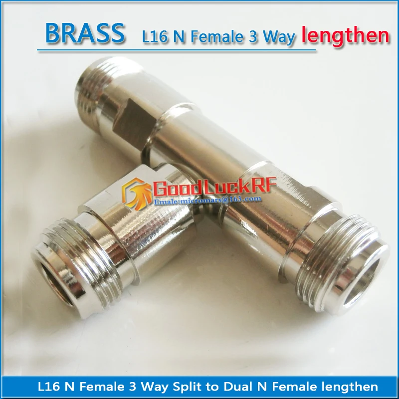 

L16 N 3 Way Splitter Coax Adapter Socket T-Type N Female To 2 Dual N Female lengthen Brass RF Coaxial Adapters