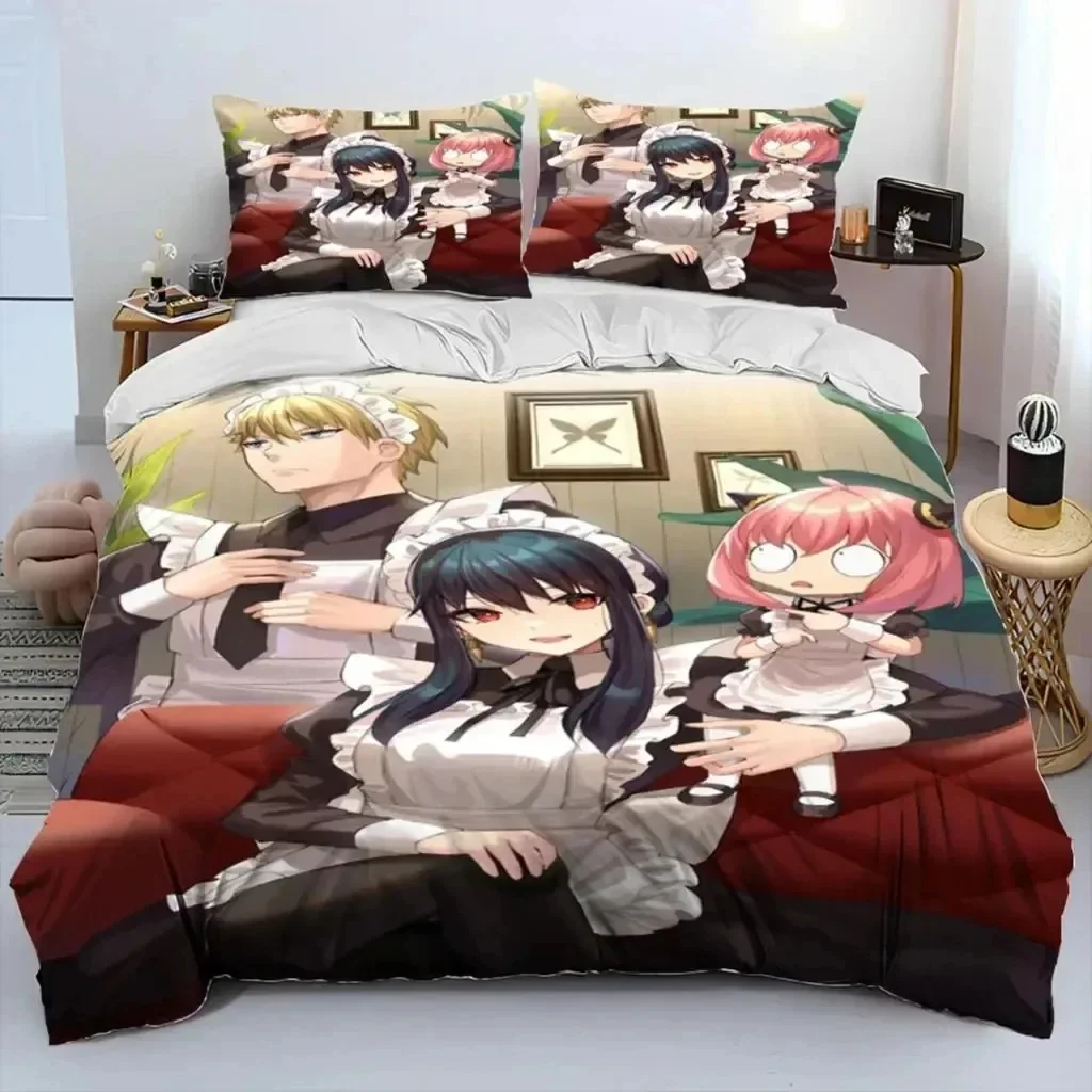 3D Anime SPY×FAMILY Anya beddengoedset, dekbedovertrek dekbed bedset dekbedovertrek kussensloop, King Queen Twin Size jongens meisjes volwassenen