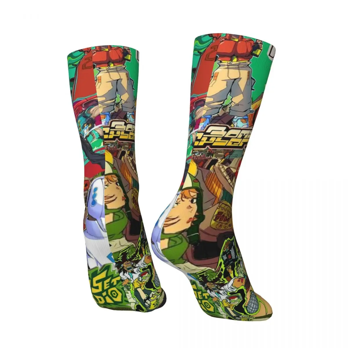 All Seasons Jet Set Radio Future Game Printed Pattern Socks Harajuku Crew Socks Fashion Stockings for Men Women Valentine's Day