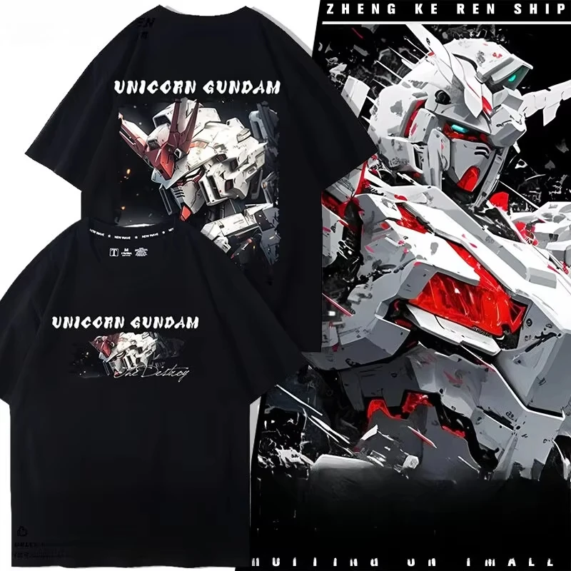 

2025 New High-quality Mobile Soldier Two-dimensional Male Tide Brand T-shirt Unicorn Gundam Joint High-end Short Sleeves