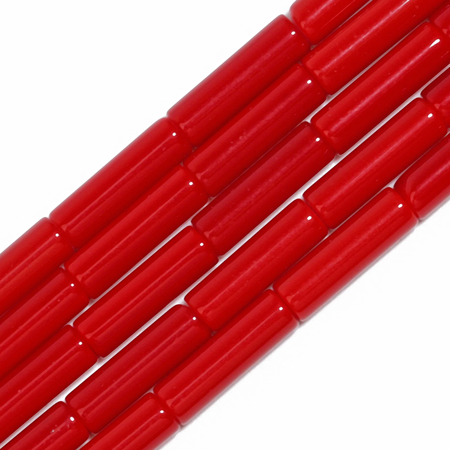 13x4mm Round Tube Shape Beads Red Coral Stone Beads for Jewelry Making Diy Wristband Necklace Loose Beads Accessories