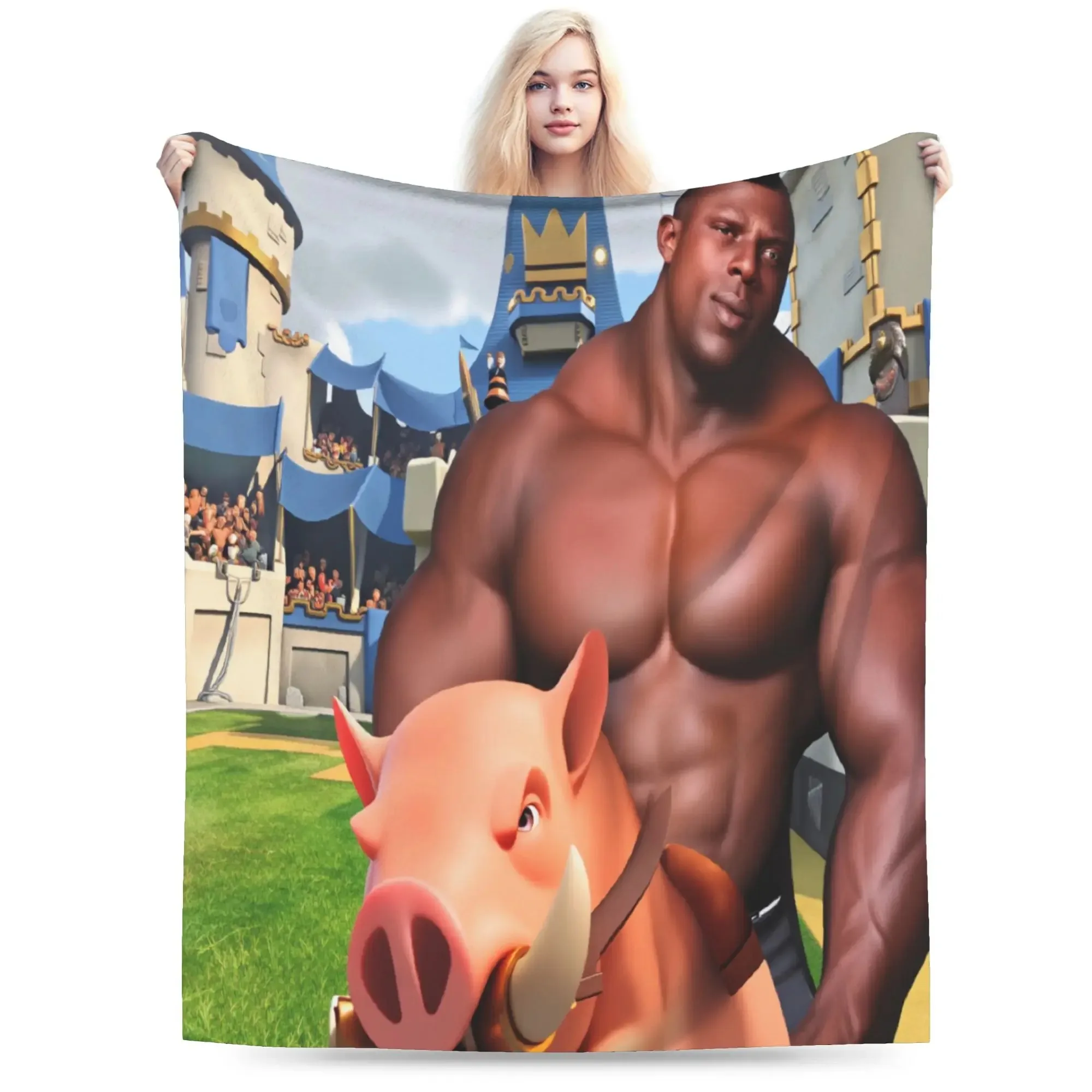 Mantas de felpa Hog Rider, manta de franela para niños, para sofá, silla, diseño muy cálido, colcha de calidad, regalo de cumple