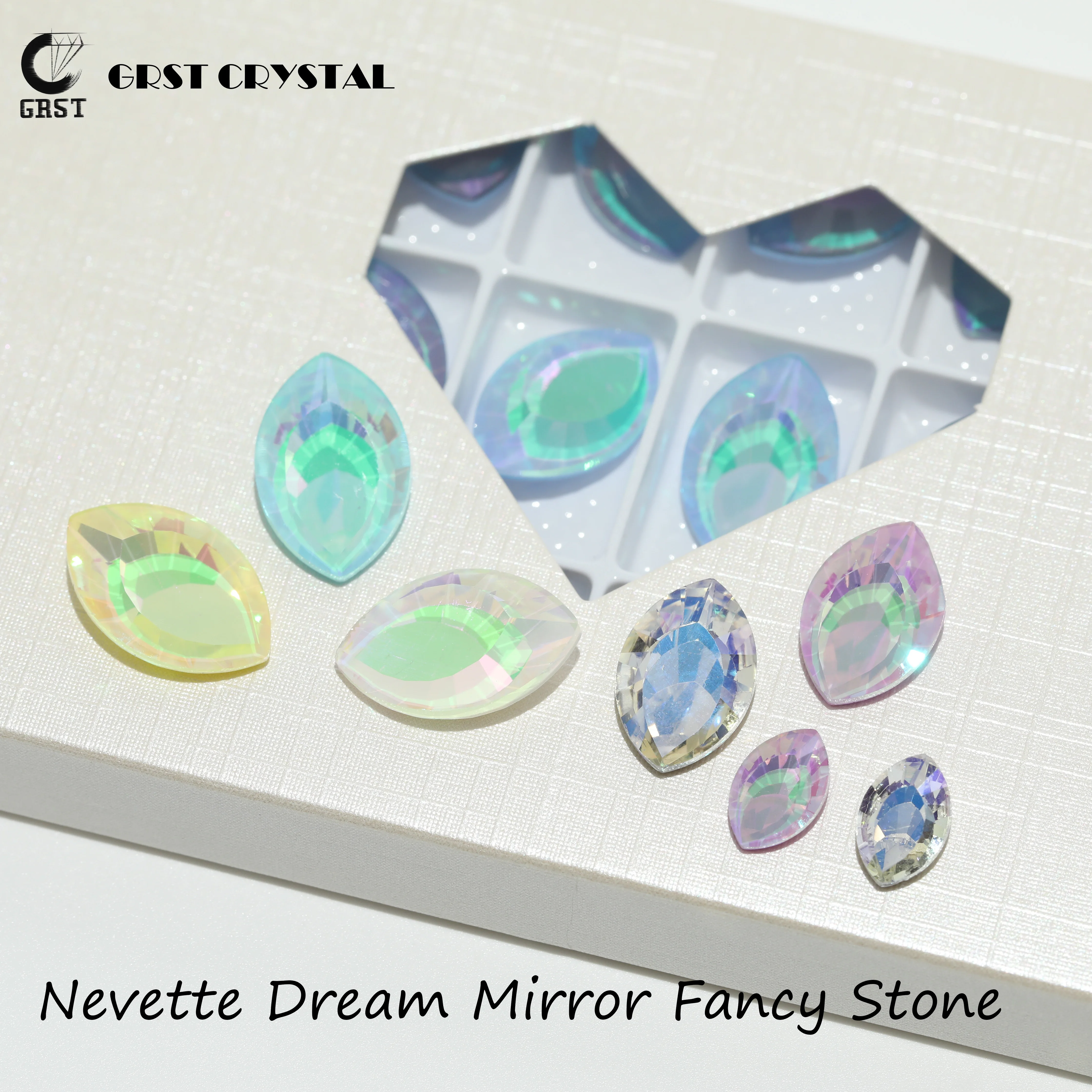 GRST DV4062 Nevette Fancy Stones Premium Dream Mirror Series Strasssteine Glänzende Kristalle DIY-Zubehör für Nagelkunst, Kleider, Taschen – Detail 1