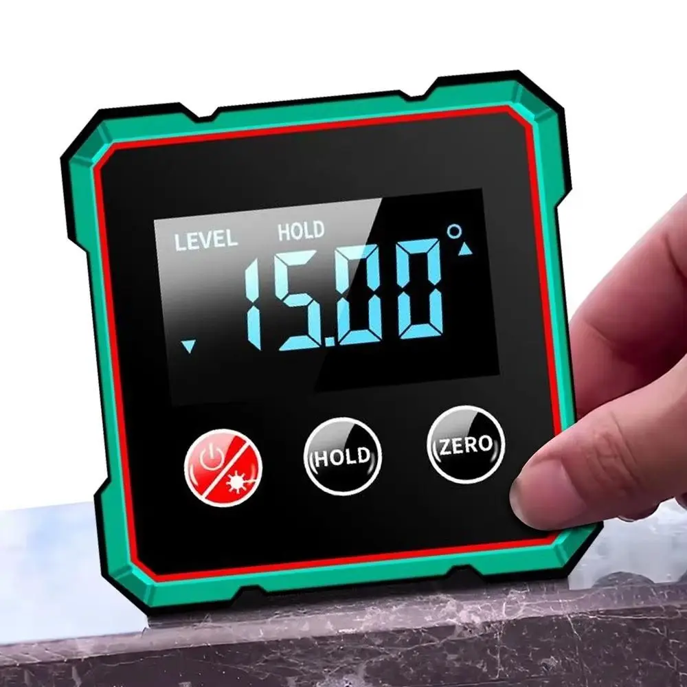 

Magnetic Digital Angle Gauge 0-90° Range Digital Display Magnetic Protractor Laser Gauge Practical Inclinometer Construction