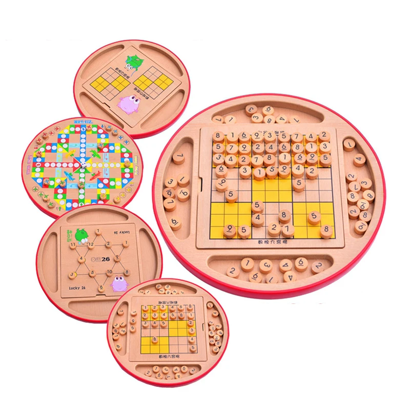 BSTFAMLY Crianças Sudoku Xadrez Faia com gaveta 28*28.5*4.5cm 100 Pçs/set Verificador Internacional Dobrável Mesa de Jogo Brinquedo Presente LF05