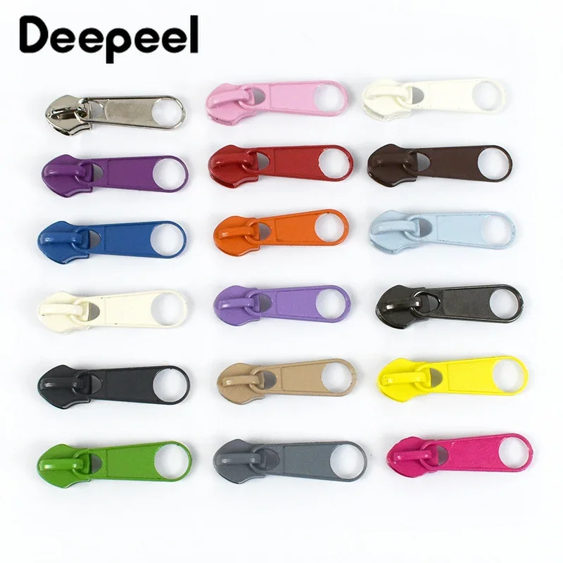 20-50 pièces 3 # 5 #   Extracteur de fermetures éclair colorées pour ruban à fermeture éclair en Nylon, sac à dos, veste, curseur de fermeture éclair, couture de vêtements, poche, Kit de réparation de