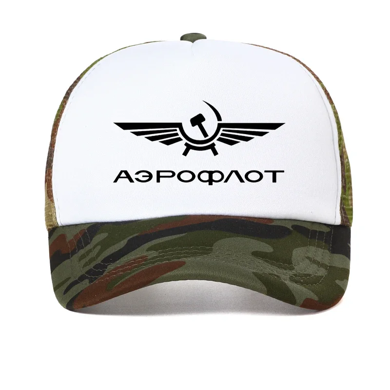 Aeroflot Aviation Russe Pilote Aerospace Aviateur Baseball Cap Men Summer Mesh breathable Trucker hat Fashion Aeroflot hats