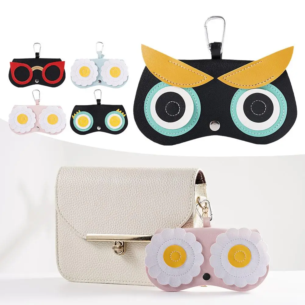 

Fashion Women PU Leather Glasses Case Cartoon Portable Glasses Storage Pendant Bag Sunglass Box Eyewear Case Protection Bags