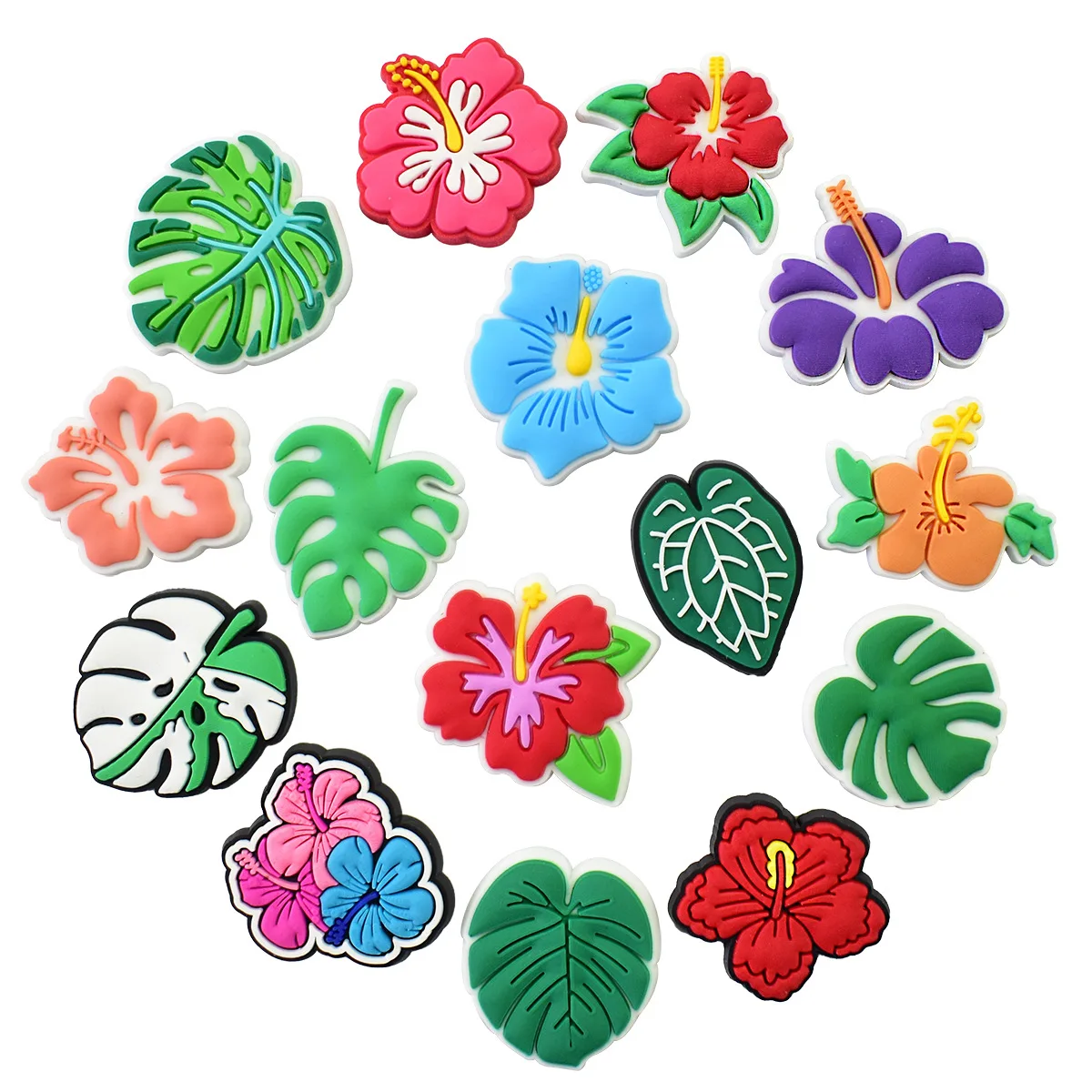 

Hot Sales New Arrivals Tropical Flowers Shoe Charms Pin for Shoe Accessories Shoe Decoration Kids Adult Christmas Party Gifts