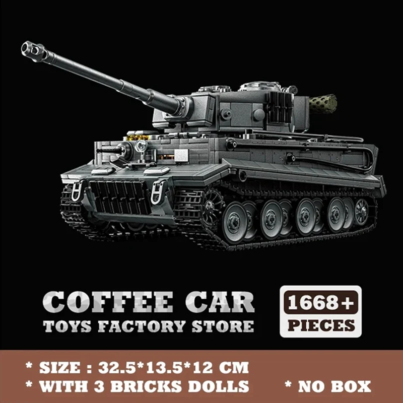

The new 2025 military gray tiger heavy tank model assembly children's building blocks World War II toys are difficult