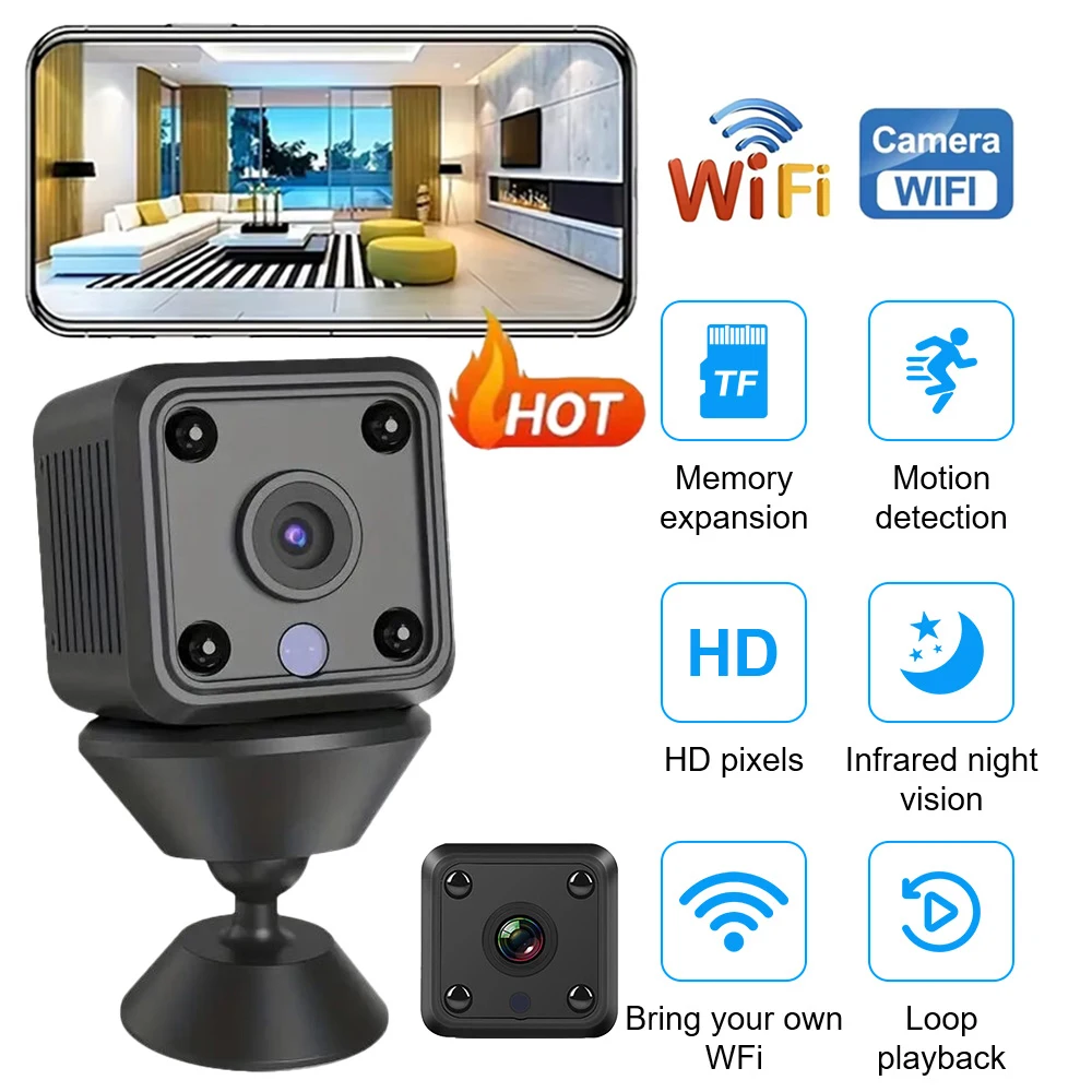 

Мини IP-камеры X6 HD 1080P Wi-Fi Спортивная беспроводная система видеонаблюдения Встроенный аккумулятор Камеры ночного видения для умного дома