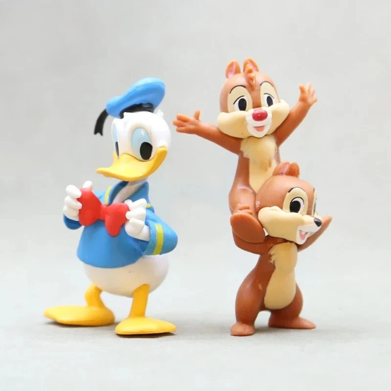 

7cm Kawaii Cartoon Donald Duck Chip Dale Action Figure Mini Model Hobby Toy Birthday Gift Cake Party Decoration Kids Charm Doll