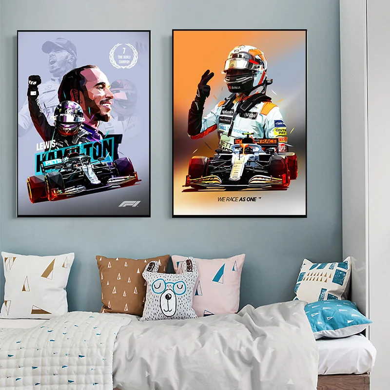 2023 Pop Sports F1 Legend Racing Poster Aesthetic Schumacher Formula 1 Racer Helmet Canvas Print Wall Art Home Driver Room Decor