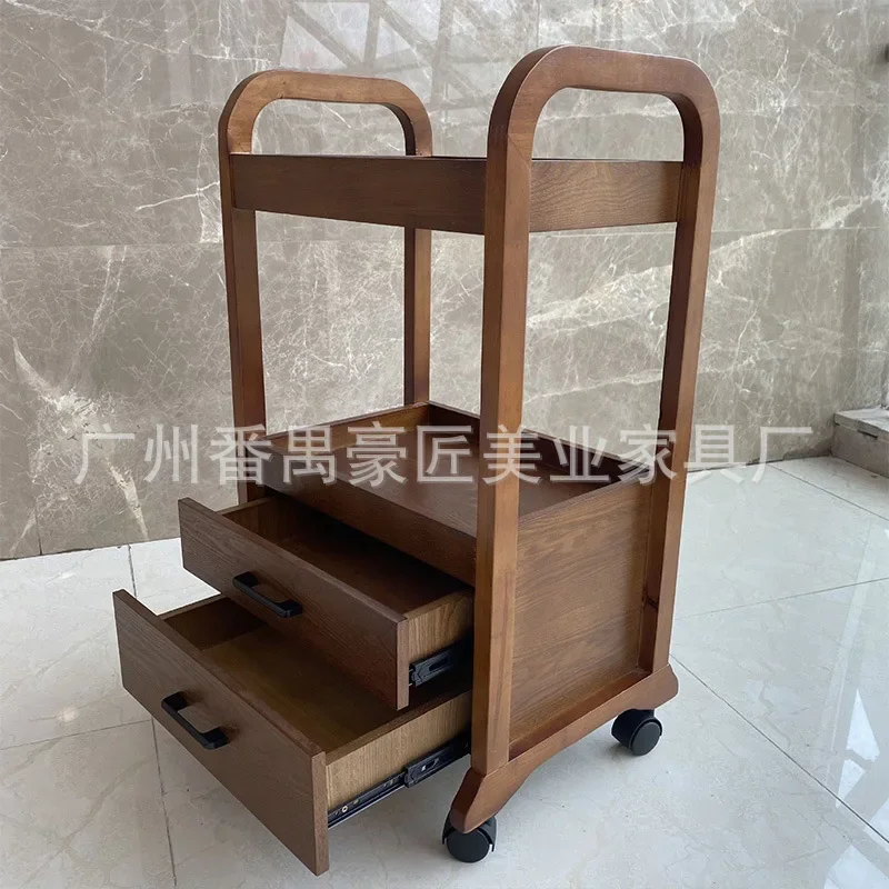 Commercial furniture Solid wood Drawer Tool cart Beauty salon Multifunctional cart Barber shop cart