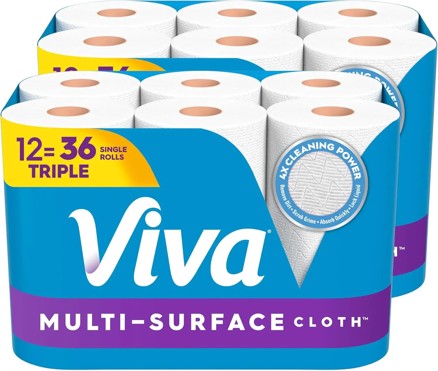 

Multi-Surface Cloth Paper Towels, 12 Triple Rolls, 165 Sheets per Roll