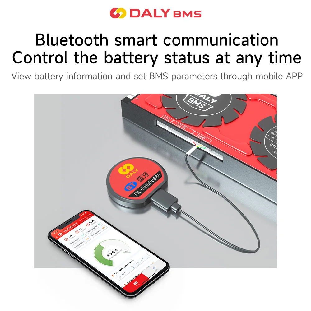 Daly BMS Smart BMS WIFI Module Battery Accessories Parts Bluetooth USB to RS485 to UART Power Dispaly Board Customized OEM view 4
