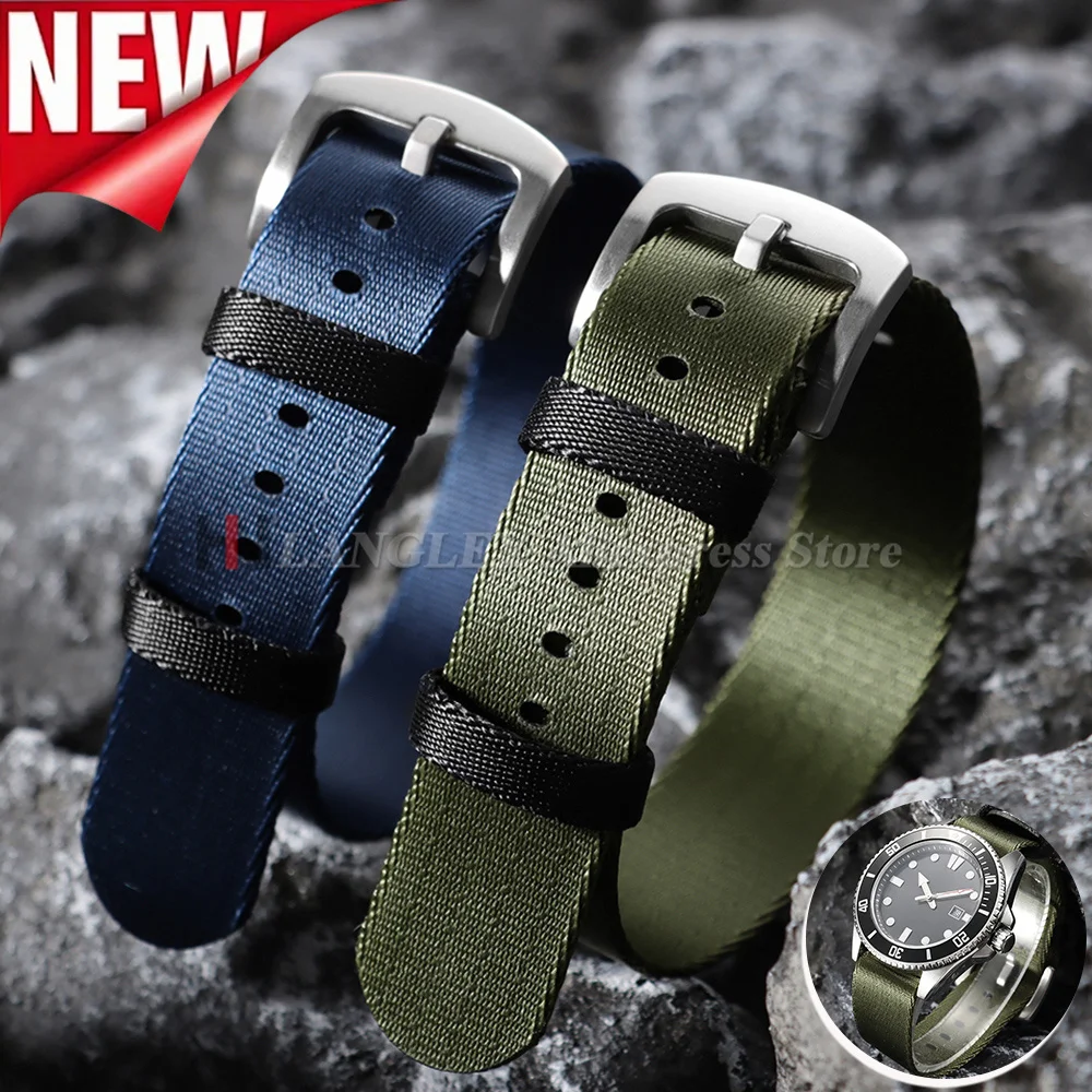 Soft Nylon Watch Strap 18mm 20mm 22mm Bracelet for Omega for Casio Replacement Wristband Blue Green Gray High Quality Watch Band