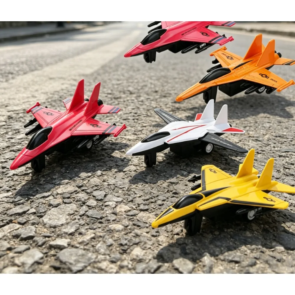 

4Pcs Mini Fighter Jet Alloy Model Set, Strip Pack Pull Back Simulation Military Airplane Toy Kids Desktop Ornament Wholesale