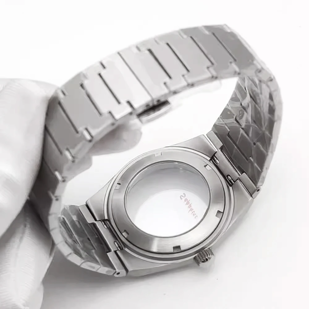 Boîtier en acier inoxydable modifié argent 40mm + verre saphir pour mouvement NH35/36 4R, fond Transparent