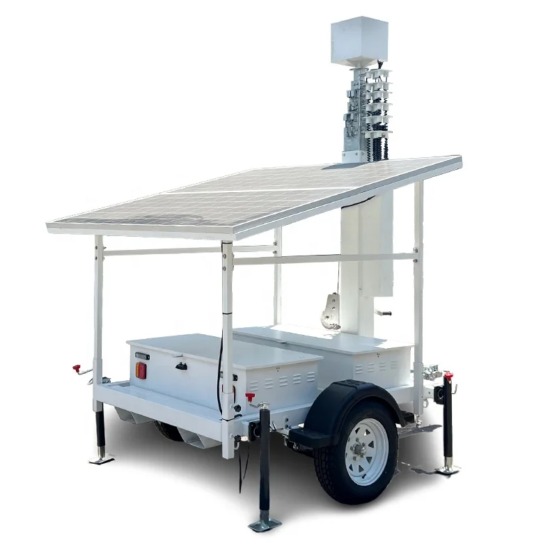 900W Solar Surveillance Mast Tower Trailer System
