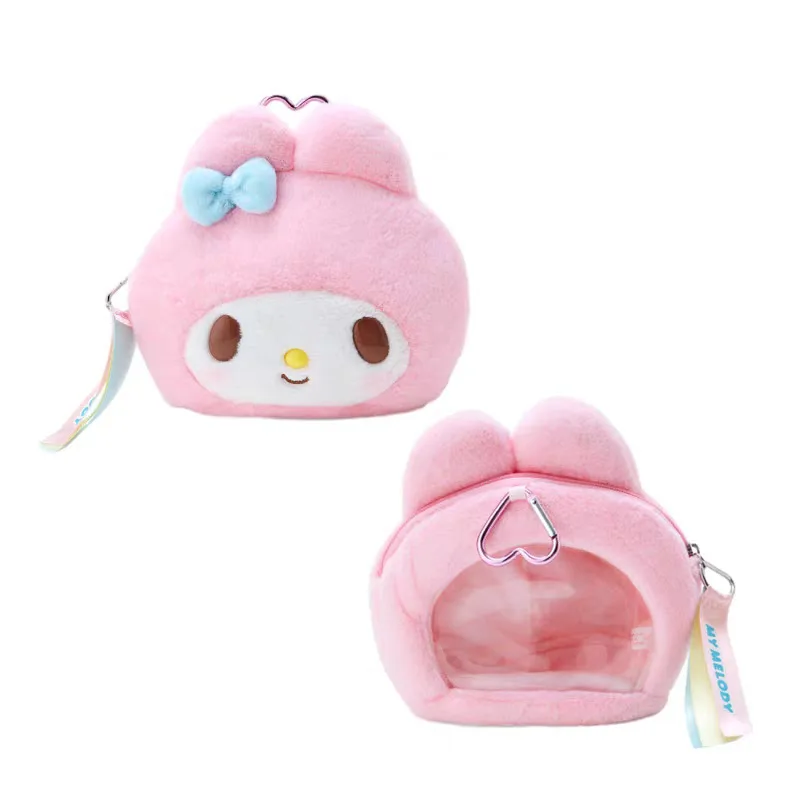 Hellokitty-billetera de juguete de peluche, monedero Kuromi, bolso pequeño, mis monedas Meldoy/bolsa de almacenamiento de cambio, llavero, colgante de muñeca Hangyodon