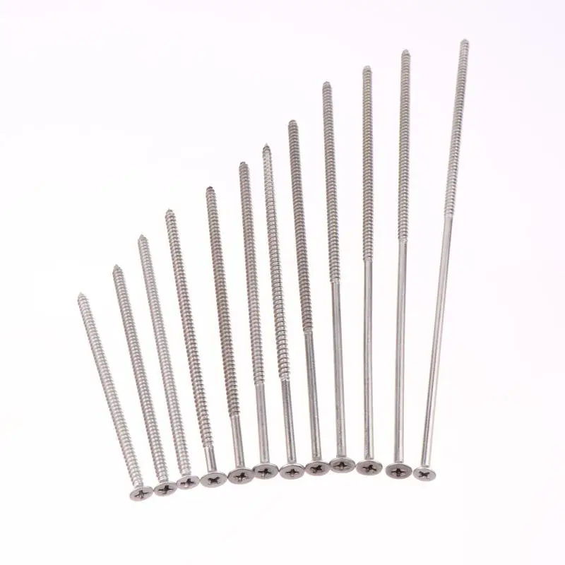 5/10Pcs M4 Lengthening Flat Head Tapping Long Wood Screw Stainless Steel Cross Countersunk Head Self Tapping Screws【Homeclub】
