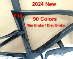 New 2024 Carbon Road Bike Frame with Handlebar and Accessories, 1K, F14, High Quality, Multiple Color