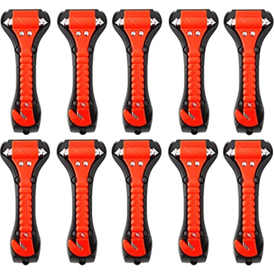 

10 PCS Car Safety Hammer Emergency Escape Tool Auto Car Window Glass Hammer Breaker and Seat Belt Cutter 2-in-1 for Family Resc