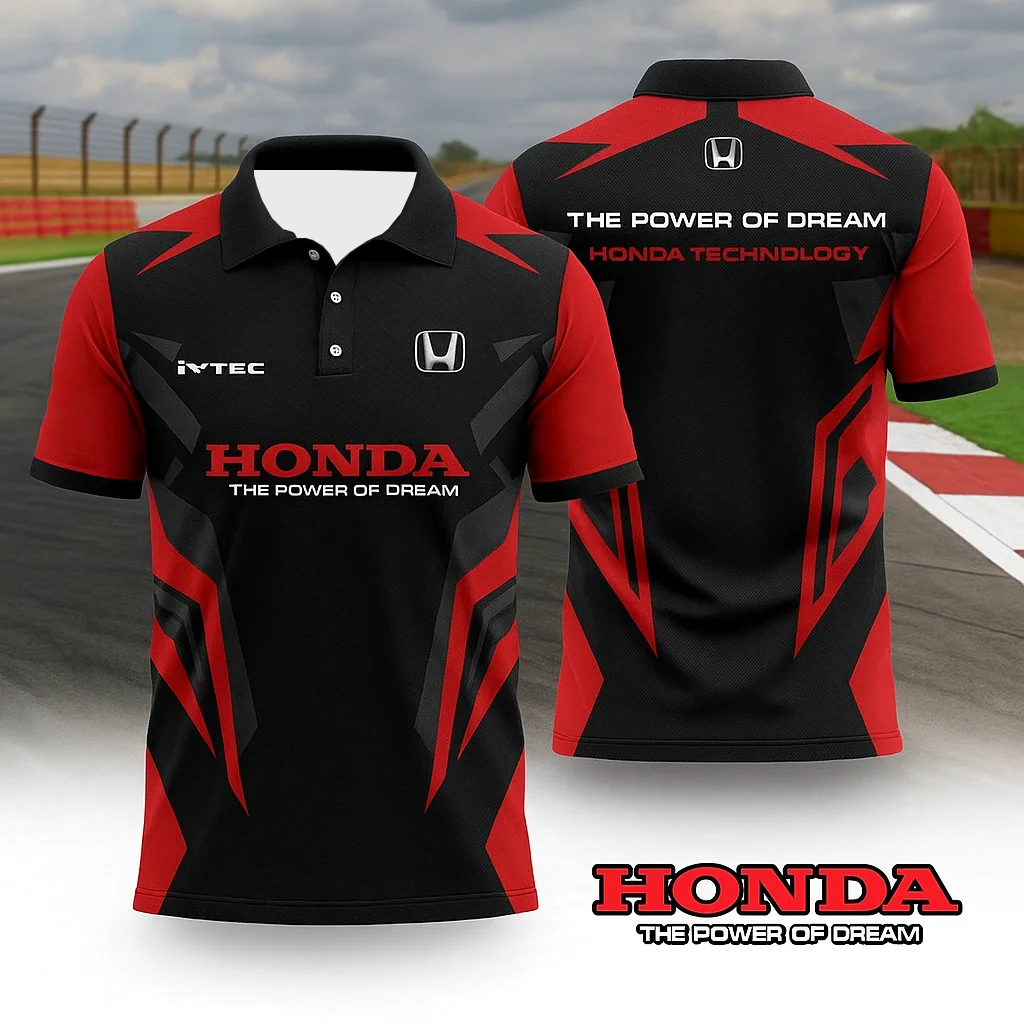 

Новинка лета 2029, бутиковая мужская и женская футболка с короткими рукавами для гонок на мотоциклах Honda HRC, дышащая быстросохнущая рубашка-поло