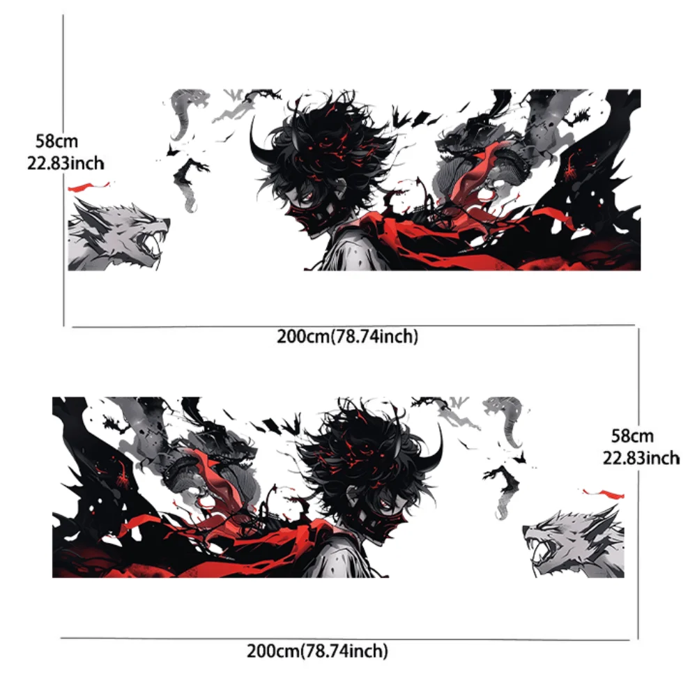 Dark horror style with demon mask floral car decal full body sticker decoration covering scratches protect car decal waterproof